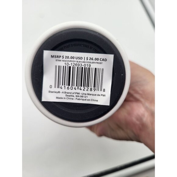 Stanley 10 Oz The Everyday Slim Can Cooler Frost White Vacuum Insulated - Picture 5 of 8